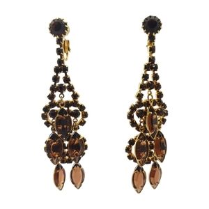 Vintage Austrian Crystal Women’s Earrings Marquise Crystal 1930-40s